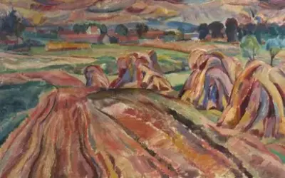 Joseph VERDEGEM (1897-1957) Les meules Huile sur toile Signé "J – kavel bij Galerie Moderne, Elsene (Brussel)