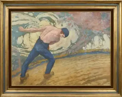 Pol VAN DE BROEK (1887-1927) Le semeur Huile sur panneau Signé "Pol Van de… – kavel bij Galerie Moderne, Elsene (Brussel)