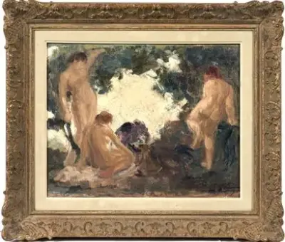 Médard VERBURGH (1886-1957) Baigneuses, 1908 Huile sur toile Signé en bas à droite "M.Verburgh"… – kavel bij Galerie Moderne, Elsene (Brussel)