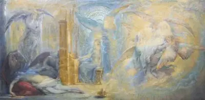 Auguste LEVEQUE (1866-1921) La musique sacrée Huile sur toile Signé en bas à droite… – kavel bij Galerie Moderne, Elsene (Brussel)