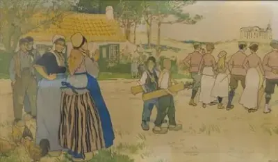 Henri CASSIERS (1858-1944) Le Coq-sur-Mer Chromolithographie Signé en bas à droite "H – kavel bij Galerie Moderne, Elsene (Brussel)