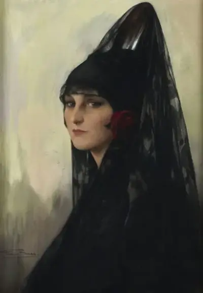 Firmin BAES (1874-1943) L'andalouse Pastel sur papier Signé en bas à gauche "Firmin Baes"… – kavel bij Galerie Moderne, Elsene (Brussel)