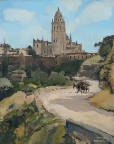 Isidore VAN MENS (1890-1985) Cathédrale de Ségovie Huile sur toile Signé et situé "Is… – kavel bij Galerie Moderne, Elsene (Brussel)