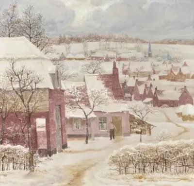 Constant MONTALD (1862-1944) Paysage hivernal, 1936 Gouache – kavel bij Galerie Moderne, Elsene (Brussel)