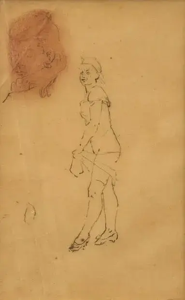 Félicien ROPS (1833-1898) Étude de femme Dessin sur papier Note manuscrite collée à l'arrière… – kavel bij Galerie Moderne, Elsene (Brussel)