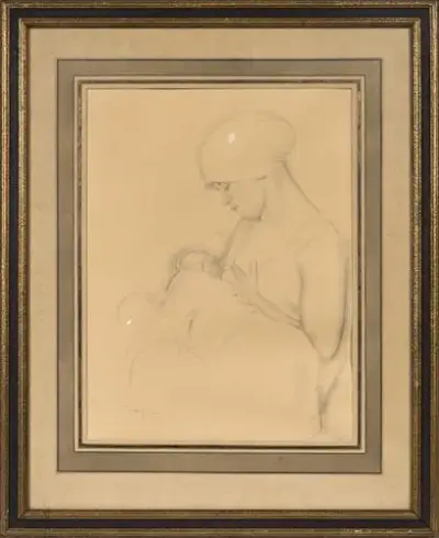 Armand RASSENFOSSE (1862-1934) Maternité Crayon sur papier Signé "Rassenfosse" en bas à gauche A… – kavel bij Galerie Moderne, Elsene (Brussel)