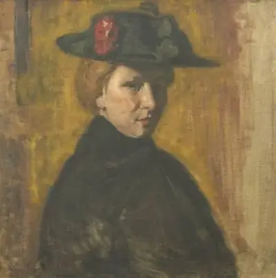 Maurice WAGEMANS (1877-1927) Portrait de femme au chapeau Huile – kavel bij Galerie Moderne, Elsene (Brussel)
