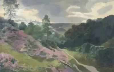 Léon FRÉDÉRIC (1856-1940) Paysage de bruyères Huile – kavel bij Galerie Moderne, Elsene (Brussel)