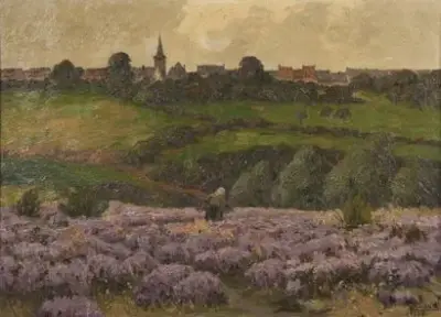 Jean-Baptiste SCORIEL (1883-1956) Champ de lavande, 1925 Huile sur toile Signé en bas "Jbtiste… – kavel bij Galerie Moderne, Elsene (Brussel)