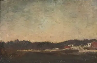 Hippolyte BOULENGER (1837-1874) Paysage Huile sur panneau Cachet – kavel bij Galerie Moderne, Elsene (Brussel)
