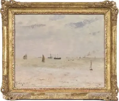 Alfred STEVENS (1823-1906) Mer calme à Sainte Adresse Huile sur panneau Signé "A Stevens"… – kavel bij Galerie Moderne, Elsene (Brussel)