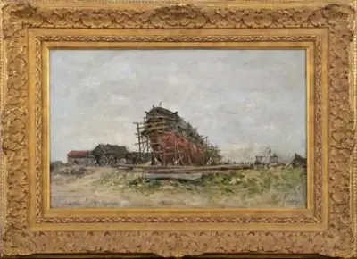 Louis Alexandre DUBOURG (1821-1891) La Normandie, chantiers – kavel bij Galerie Moderne, Elsene (Brussel)