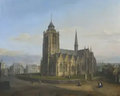 Henri LALLEMAND (1809-1892) Église Saint-Pierre d'Anderlecht – kavel bij Galerie Moderne, Elsene (Brussel)