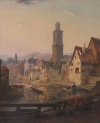 Henri LALLEMAND (1809-1892) Vieux Liège Huile sur toile Signé – kavel bij Galerie Moderne, Elsene (Brussel)
