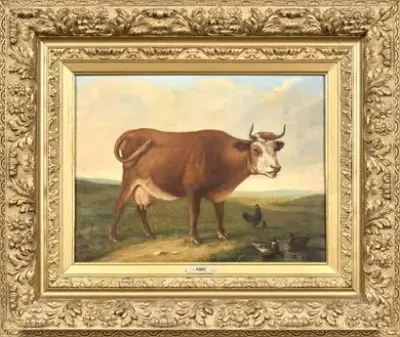Louis ROBBE (1806-1887) Vache au pâturage Huile sur – kavel bij Galerie Moderne, Elsene (Brussel)