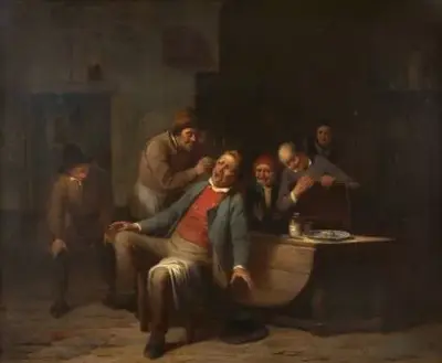 Charles VENNEMAN (1802-1875) Scène d'intérieur, 1850 Huile sur toile Signé et daté "Ch Venneman… – kavel bij Galerie Moderne, Elsene (Brussel)