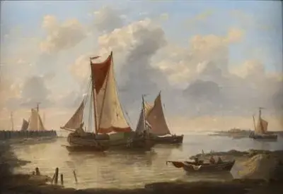 Louis VERBOECKHOVEN (1827-1884) Marine Huile sur toile Signé – kavel bij Galerie Moderne, Elsene (Brussel)