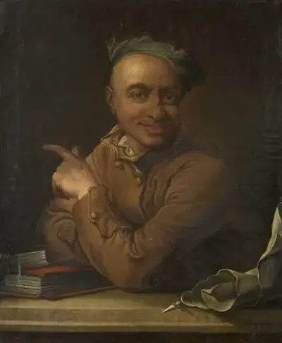 École française du XVIIIe siècle Portrait de Maurice-Quentin de La Tour Entourage de Maurice-Quentin… – kavel bij Galerie Moderne, Elsene (Brussel)
