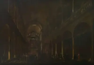 Jacobus Balthasar PEETERS (c.1650-c.1730) Intérieur animé de l'Eglise Carolus Borromeus à Anvers Huile sur… – kavel bij Galerie Moderne, Elsene (Brussel)