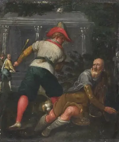 École flamande du XVIIe siècle La correction Huile – kavel bij Galerie Moderne, Elsene (Brussel)