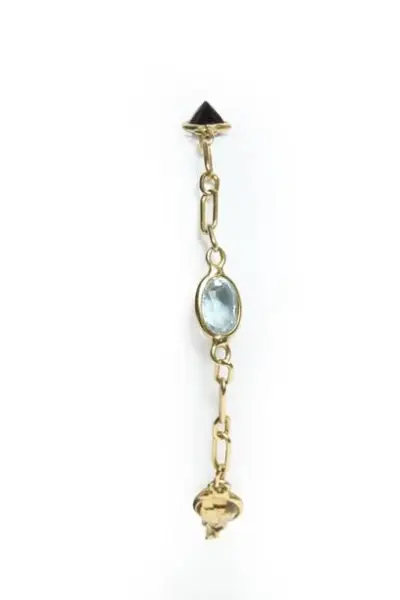 Bracelet en or jaune 18k (750°/°°) serti de quatre cabochons pain de sucre colorés… – kavel bij Galerie Moderne, Elsene (Brussel)