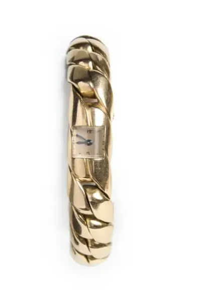 Montre bracelet en or jaune 18k (750°/°°) Poinçon 750°/°° Longueur: 18 cm Poids… – kavel bij Galerie Moderne, Elsene (Brussel)