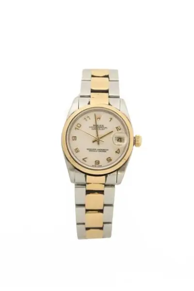 ROLEX Montre Oyster Datejust Montre bicolore en acier et or jaune 18k (750°/°°) Conservée… – kavel bij Galerie Moderne, Elsene (Brussel)