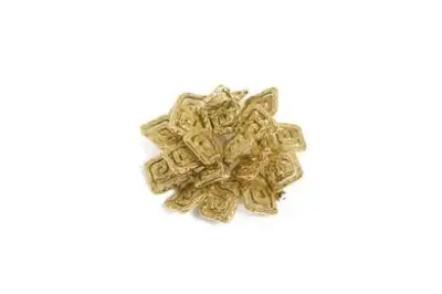 POMELLATO et WOLFERS Broche en or jaune 18k (750°/°°) à décor "Greeky Keys" Double… – kavel bij Galerie Moderne, Elsene (Brussel)