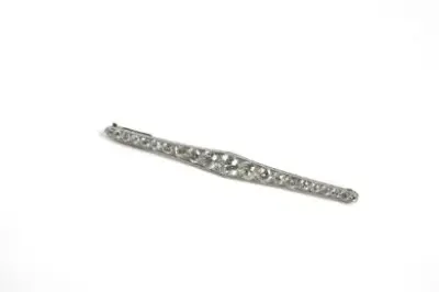 Broche barette Art déco en platine sertie d'une ligne – kavel bij Galerie Moderne, Elsene (Brussel)