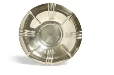 WOLFERS Frères Grand plat creux en argent 800°/°° de style Art Déco Diamètre :… – kavel bij Galerie Moderne, Elsene (Brussel)