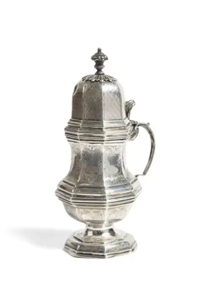 Travail de Malines, début du XVIIIe siècle Moutardier en argent de style Louis XIV… – kavel bij Galerie Moderne, Elsene (Brussel)