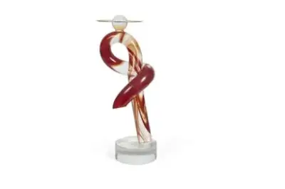 Helmut WURZINGER (1961-*), dit HELLDENMUT Figure Sculpture en verre moulé de Murano et laiton… – kavel bij Galerie Moderne, Elsene (Brussel)