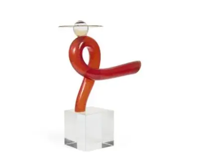 Helmut WURZINGER (1961-*), dit HELLDENMUT Figure Sculpture en verre moulé de Murano et laiton… – kavel bij Galerie Moderne, Elsene (Brussel)