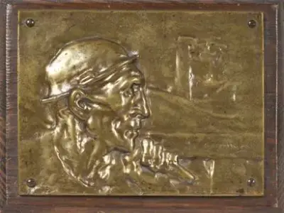D'après Constantin MEUNIER (1831-1905) Homme de profil Bas-relief – kavel bij Galerie Moderne, Elsene (Brussel)