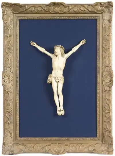 Travail du XVIIIe siècle Christ en croix Sculpture – kavel bij Galerie Moderne, Elsene (Brussel)