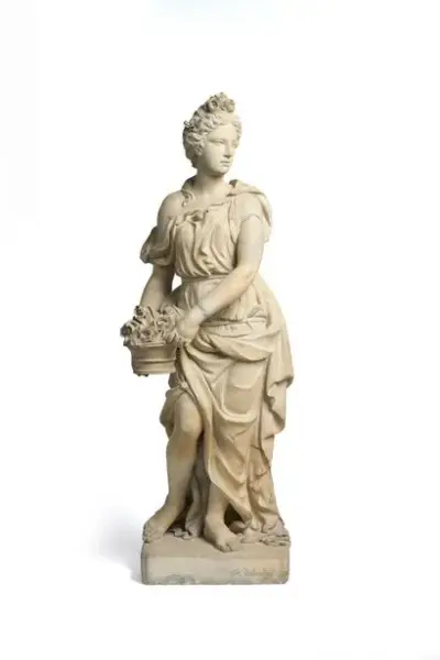 François DETOMBAY (1747-1788) Allégorie du printemps, c.1770 Terre cuite Signé sur la terrasse "F – kavel bij Galerie Moderne, Elsene (Brussel)