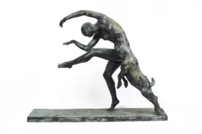 Alexandre-Pierre MORLON (1878-1951) La danse du printemps, 1925 Bronze à patine verte Signé "A.MORLON"… – kavel bij Galerie Moderne, Elsene (Brussel)