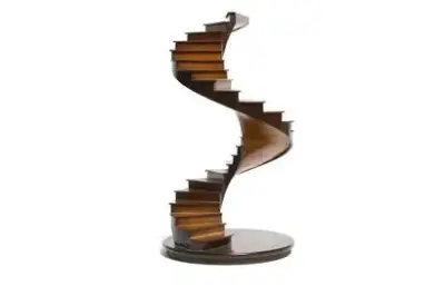 Travail du XXe siècle Escalier de maîtrise en colimaçon en bois Hauteur: 36 cm – kavel bij Galerie Moderne, Elsene (Brussel)