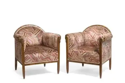 Travail vers 1930, de style Art Déco Paire de fauteuils de style Art déco… – kavel bij Galerie Moderne, Elsene (Brussel)