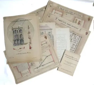 Gabriel DUHOUX (1897-1958) Projet d'une maison communale et divers, vers 1916-1917 – kavel bij Galerie Moderne, Elsene (Brussel)