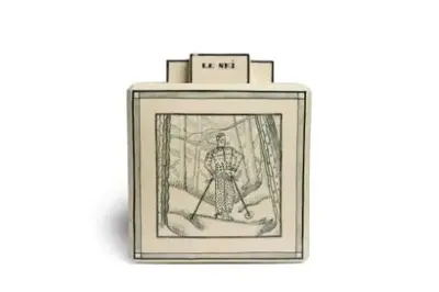 Robert LALLEMAND (1902-1954) Le ski Vase de style Art déco en céramique émaillée 33… – kavel bij Galerie Moderne, Elsene (Brussel)