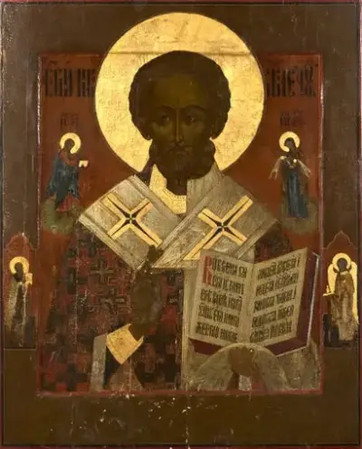 Russie, début du XIXe siècle Grande icône de Saint-Nicolas le Thaumaturge Tempera et or… – kavel bij Galerie Moderne, Elsene (Brussel)