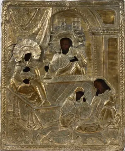 Russie, début du XIXe siècle Icône de la Nativité de la Mère de Dieu… – kavel bij Galerie Moderne, Elsene (Brussel)