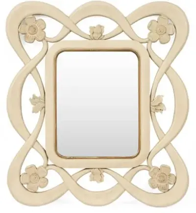 Vittorio LOMBARDI (1893-1957) Miroir, c.1940 Bois peint à décor floral Plaque métallique au dos… – kavel bij Galerie Moderne, Elsene (Brussel)