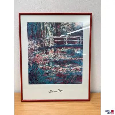 Gerahmtes Poster Der Seerosenteich von Monet – kavel bij Justiz-Auktion, Augsburg