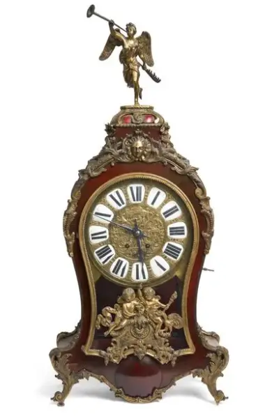 Travail de la fin du XIXe siècle Pendule Cartel apposé en laque imitant l'écaille… – kavel bij Galerie Moderne, Elsene (Brussel)