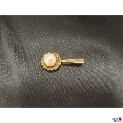 Kettenanhänger mit Perle Gold 333er – kavel bij Justiz-Auktion, Leipzig
