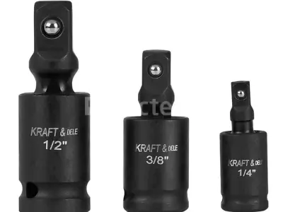 Set van 3 1/4", 3/8", 1/2" KRAFT&DELE Impact Kogelgewrichten – kavel bij Auctelia, Aye