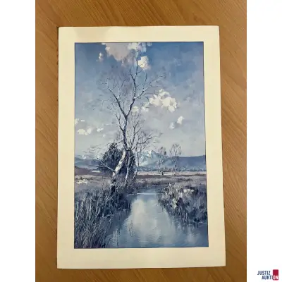 Poster Winterlandschaft – kavel bij Justiz-Auktion, Augsburg