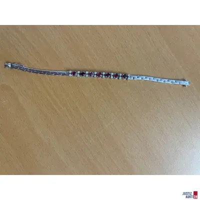 Weißgold 750 er Armband ,Rubine/Brillianten – kavel bij Justiz-Auktion, Itzehoe